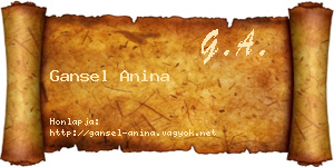 Gansel Anina névjegykártya